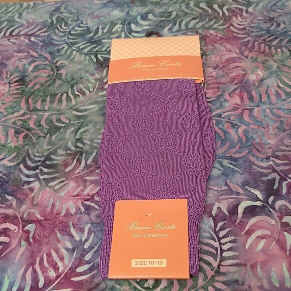 BRUNO CONTE MEN'S SILKY DRESS SOCK FASHION COLORS. - Picture 1 of 4